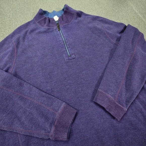 Tommy Bahama Mens 1/4 Zip Reversible Sweatshirt Size XXL, 2XL Tencel - Picture 1 of 12
